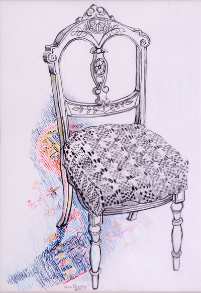 Portret mojego krzesła, 2000, ołówek autorstwa Joan Thewsey