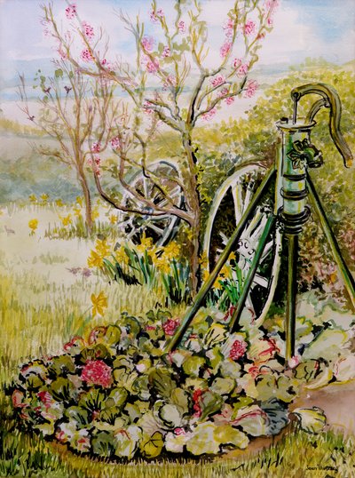 Pompa ogrodowa, 2010, akwarela autorstwa Joan Thewsey