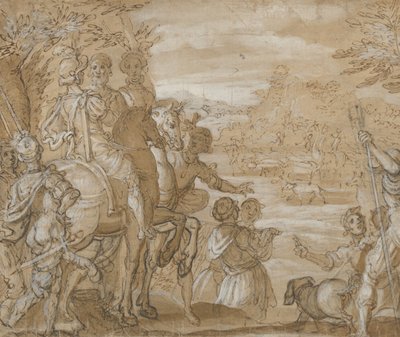 Polowanie, ok. godz. 1555-65. autorstwa Joannes Stradanus