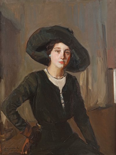 Elena w czarnym kapeluszu, 1910. autorstwa Joaquín Sorolla