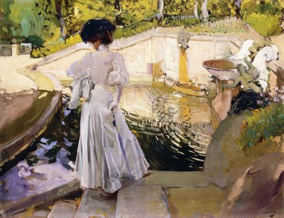 Maria patrząca na ryby, Granja, 1907 autorstwa Joaquín Sorolla