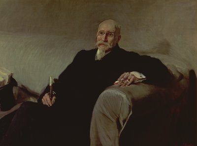 Portret Jose Echegaray y Eizaguire (1832-1916) hiszpański matematyk i dramaturg autorstwa Joaquin Sorolla y Bastida