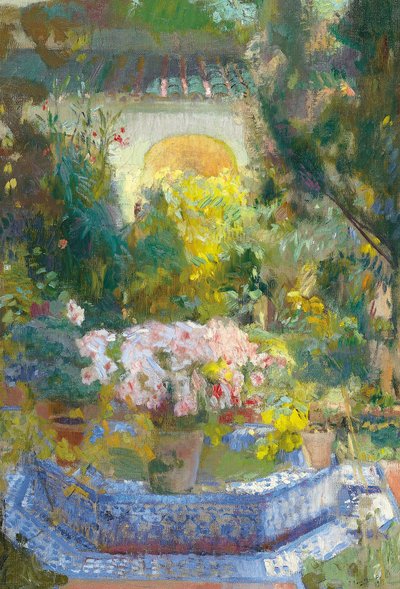 Dziedziniec Domu Sorolli - Sorolla y Bastida, Joaquin (1863-1923) - 1917 - Olej na płótnie - 95,9x64,8 - Museo Carmen Thyssen, Malaga autorstwa Joaquin Sorolla y Bastida