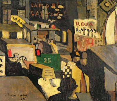 Straßenszene in Barcelona von Joaquin Torres-Garcia