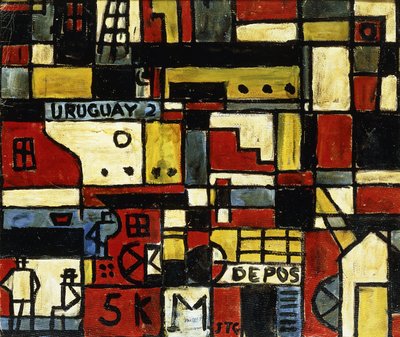 Konstruktywna struktura z łodzią autorstwa Joaquin Torres-Garcia