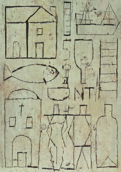 Grafika z dwiema postaciami autorstwa Joaquin Torres-Garcia