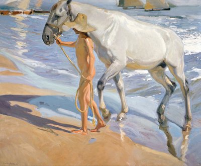 Mycie konia, 1909 autorstwa Joaquín Sorolla