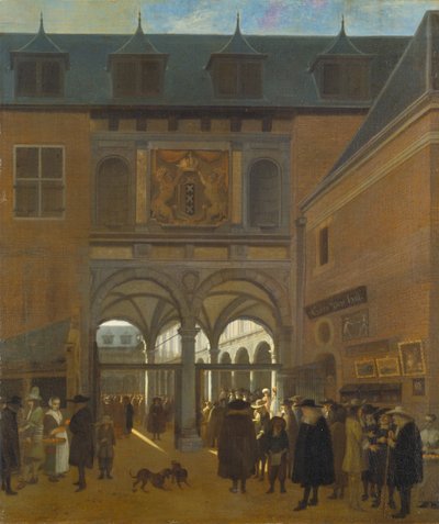 Giełda w Amsterdamie, ok. 1675-80 (olej na płótnie) autorstwa Job Berckheyde