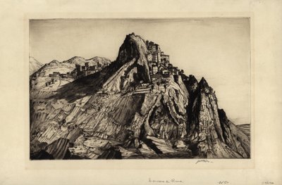 Cervara di Roma (grawerowanie i sucha igła) autorstwa Job Nixon