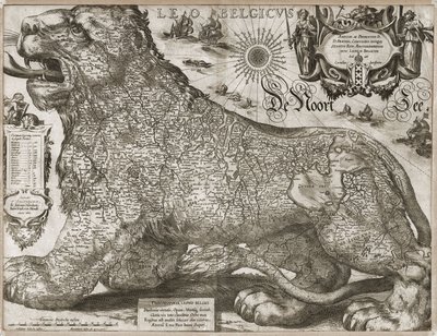 Leo Belgicus - mapa Niderlandów (1611) autorstwa Jodocus Hondius