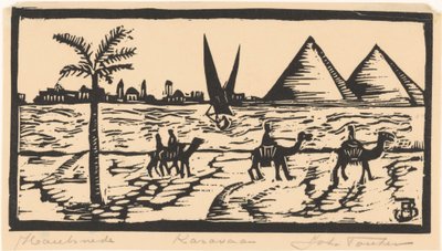 Karavaan (oryginalny tytuł na obiekcie) autorstwa Joh. Fonken (signed by artist)