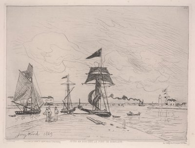 Drewniane molo w porcie Honfleur autorstwa Johan Barthold Jongkind