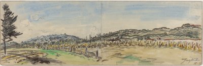 Wieś w pobliżu Brezins, między Grenoble a Vienne autorstwa Johan Barthold Jongkind