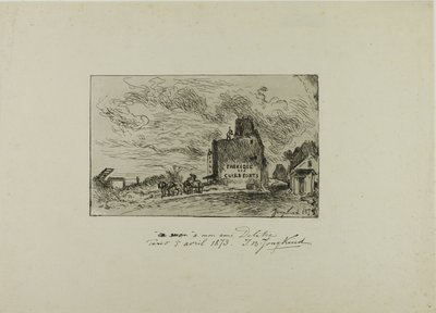 Rozbiórka Rue des Francs-Bourgeois Saint Marcel autorstwa Johan Barthold Jongkind