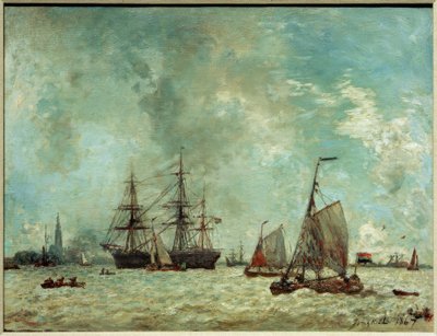 Port w Antwerpii autorstwa Johan Barthold Jongkind