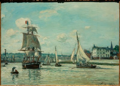 Wejście do portu Honfleur autorstwa Johan Barthold Jongkind