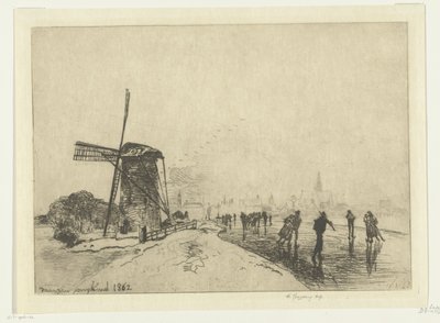 Widok na Maassluis Vue de la ville de Maaslins (Holandia) (tytuł obiektu) autorstwa Johan Barthold Jongkind