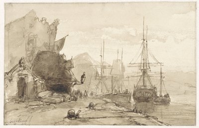 Widok na port za granicą autorstwa Johan Barthold Jongkind