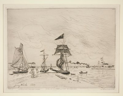 Drewniane molo w porcie Honfleur autorstwa Johan Barthold Jongkind