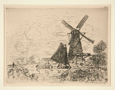 Młyny w Holandii (Młyny w Holandii) autorstwa Johan Barthold Jongkind