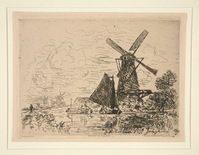 Młyny w Holandii (Młyny w Holandii) autorstwa Johan Barthold Jongkind