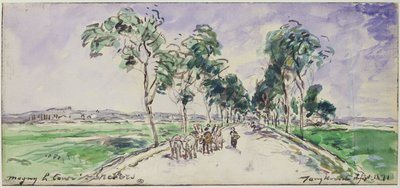 Droga do Magny koło Nevers, 1871 (wc na papierze) autorstwa Johan Barthold Jongkind