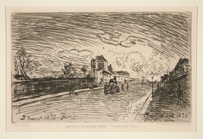 Wyjście z Cochin House (Faubourg Saint-Jacques) autorstwa Johan Barthold Jongkind