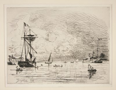 Wyjście z portu Honfleur autorstwa Johan Barthold Jongkind
