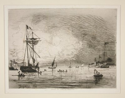 Wyjście z portu Honfleur autorstwa Johan Barthold Jongkind