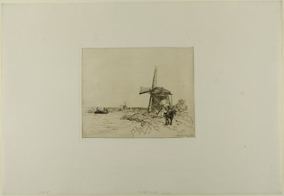 The Towpath, z książki sześciu akwafort, widoki Holandii autorstwa Johan Barthold Jongkind