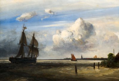 Ujście rzeki Skaldy, 1854. autorstwa Johan Barthold Jongkind