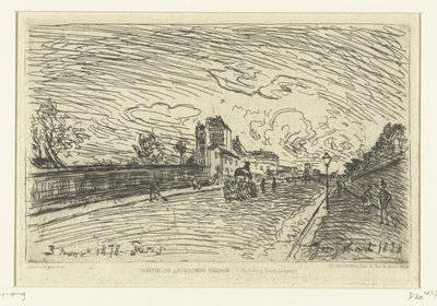 Wyjście ze szpitala Cochin (Faubourg Saint-Jacques, Paryż) Sortie de la Maison Cochin (Faubourg Saint-Jacques) (tytuł na obiekcie) autorstwa Johan Barthold Jongkind