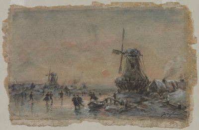 Widok na Arnheim (prosto) autorstwa Johan Barthold Jongkind