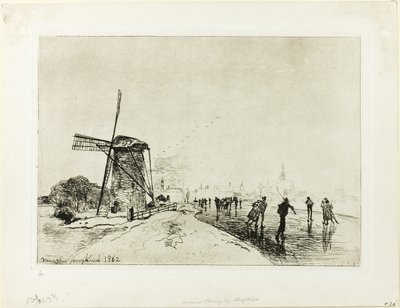 Widok na miasto Maassluis autorstwa Johan Barthold Jongkind