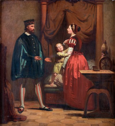Catherine Maansdatter (1550-1612), Erik XIV de Suede (1533-1577) et leur fils Gustaf (1568-1607) - Karin Mansdotter, Eric XIV and Son Gustav - Peinture de Johan Zacharias Blackstadius (1816-1875) autorstwa Johan Blackstadius