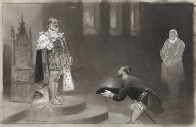 Projekt do ilustracji w De Amsterdammer: Dar Transwalerów dla króla Eduarda autorstwa Johan Braakensiek