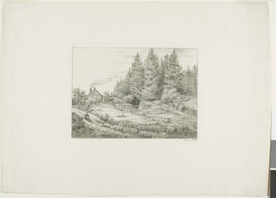 Dom wiejski w wiecznie zielonym lesie autorstwa Johan Christian Dahl