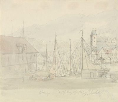 Port w Bergen autorstwa Johan Christian Dahl