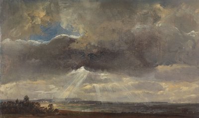 Chmury i promienie słońca nad Windbergiem koło Drezna autorstwa Johan Christian Dahl