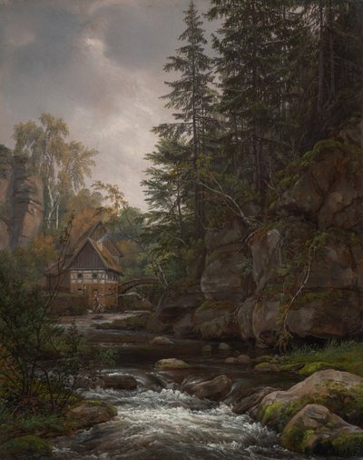 Lochmühle w Liebethaler Grund autorstwa Johan Christian Dahl