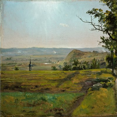 Zielone pola w pobliżu Miśni. Studium autorstwa Johan Christian Dahl