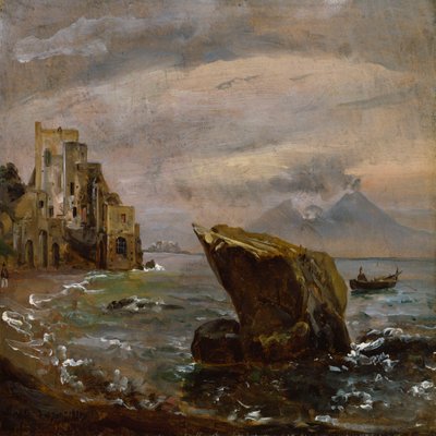 Pejzaż nadmorski w pobliżu Posillipo autorstwa Johan Christian Dahl