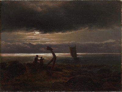 Matka i dziecko nad morzem autorstwa Johan Christian Dahl