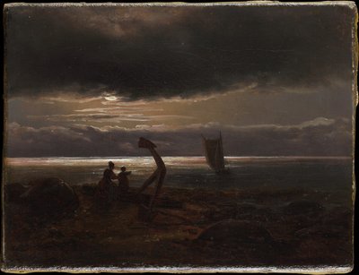 Matka i dziecko nad morzem autorstwa Johan Christian Dahl