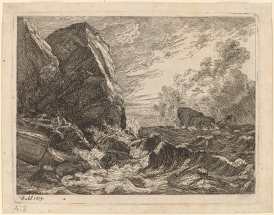 Norweskie wybrzeże podczas burzy autorstwa Johan Christian Dahl
