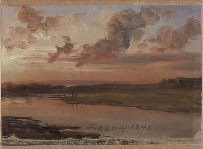 Łaba wieczorem autorstwa Johan Christian Dahl