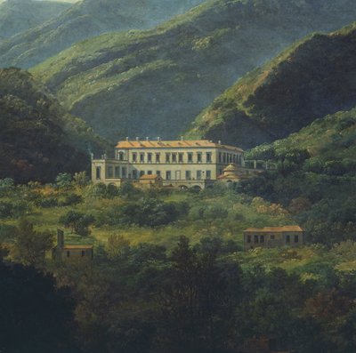 Pałac Królewski w Quisisana, niedaleko Neapolu, autorstwa Johana Christiana Clausena Dahla (1788-1857), Włochy autorstwa Johan Christian Dahl
