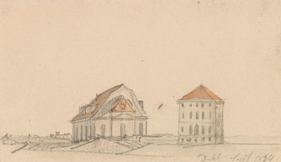 Dwa ceglane domy autorstwa Johan Christian Dahl