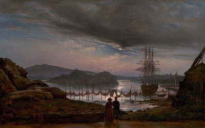 Widok z Vaekero koło Christianii, 1827. autorstwa Johan Christian Dahl