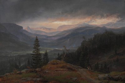 Widok na Hallingdal, 1844. autorstwa Johan Christian Dahl